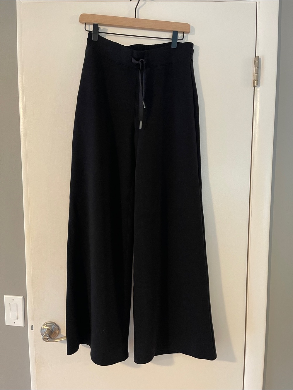 SPANX Air Essentials Black Wide-Leg Drawstring Pants